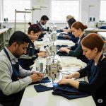 deretan mesin penjahit para penjahit