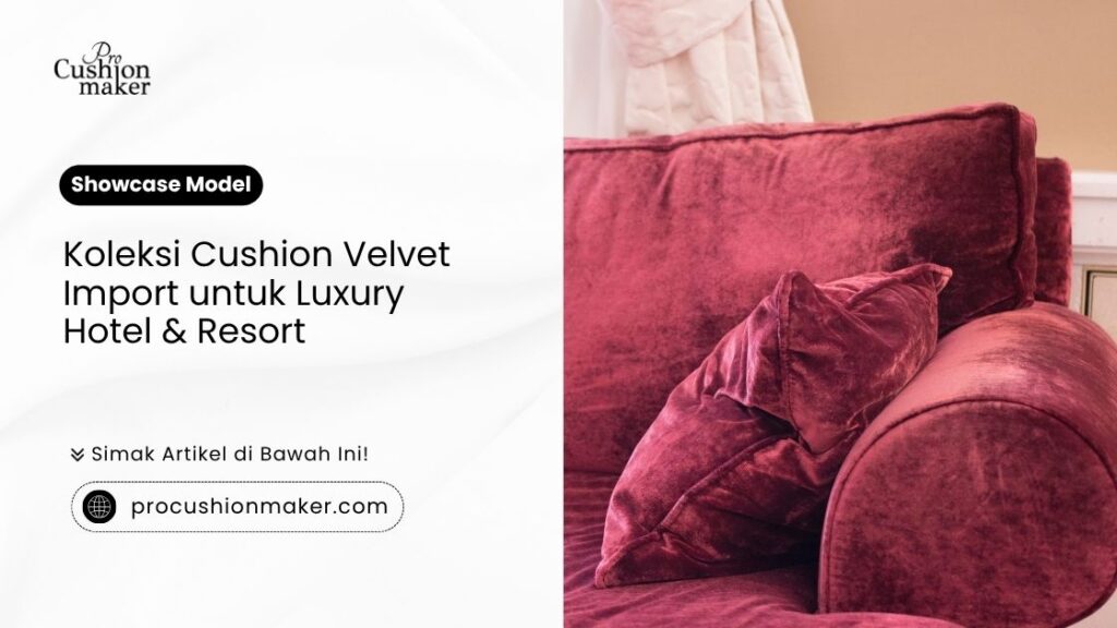Koleksi cushion velvet import mewah dari Pro Cushion Maker untuk interior hotel dan resort.
